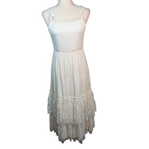 Blush by Us Angels Maxi Dress Girl 14 Ivory Lace Tiered Cottagecore Boho Wedding